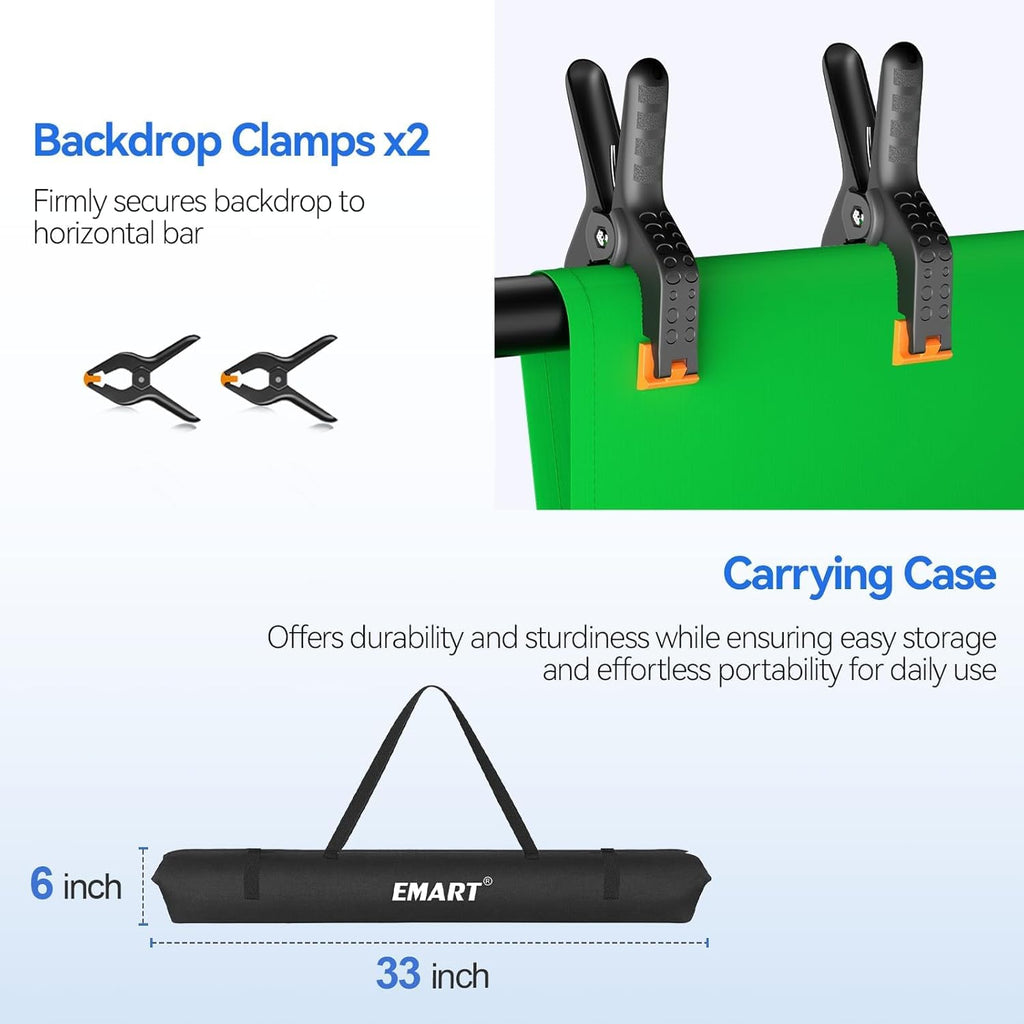 8.5 X 10Ft Green Screen Backdrop Kit with Tripod Stand, Photography Background Support System with 10 X12Ft 100% Cotton Muslin Chromakey Curtain for Photo Studio, Video Shooting, Live Streaming