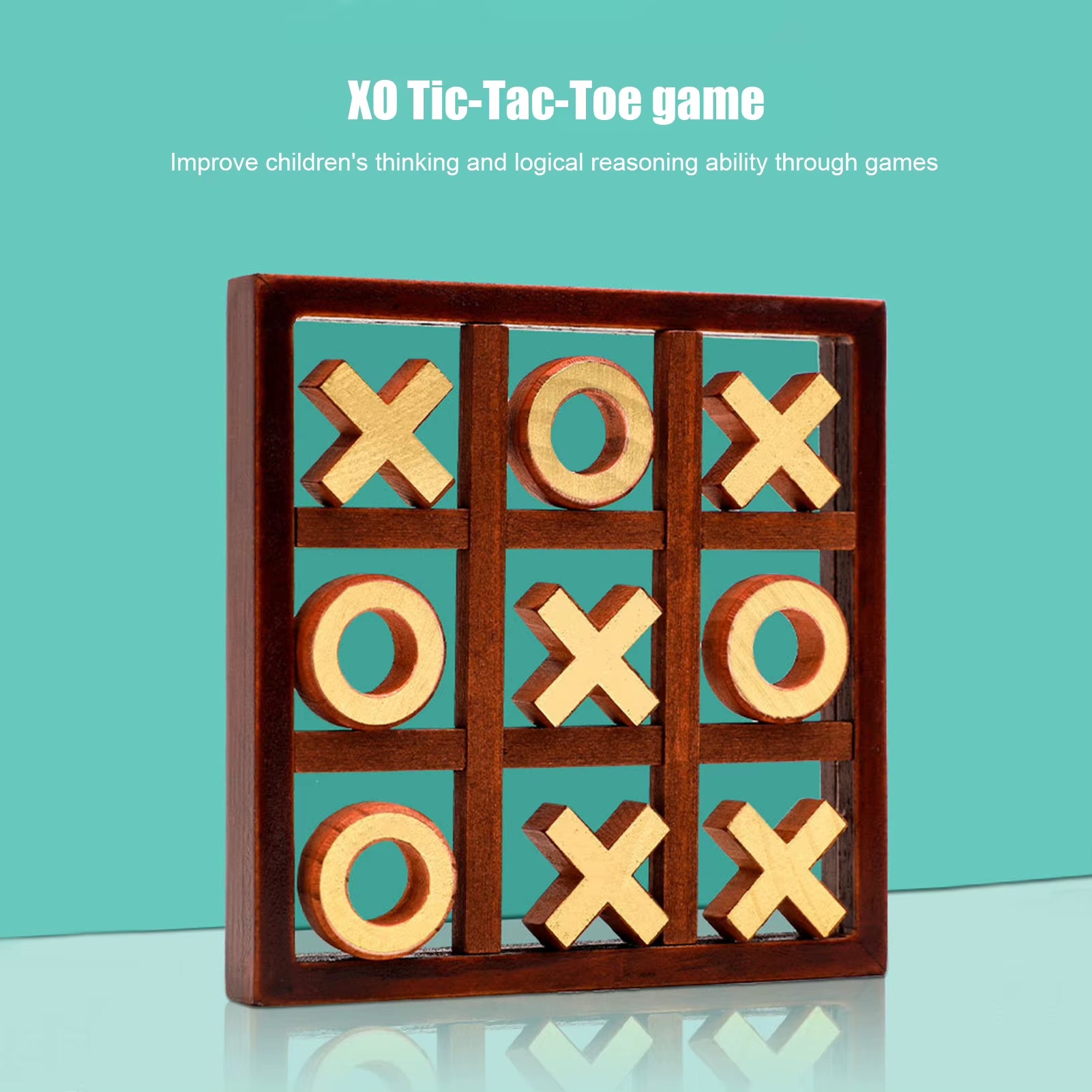 Parent-Child Interaction Wooden Board Game XO Tic Tac Toe Chess Funny Developing Intelligent Educational Toy Puzzles