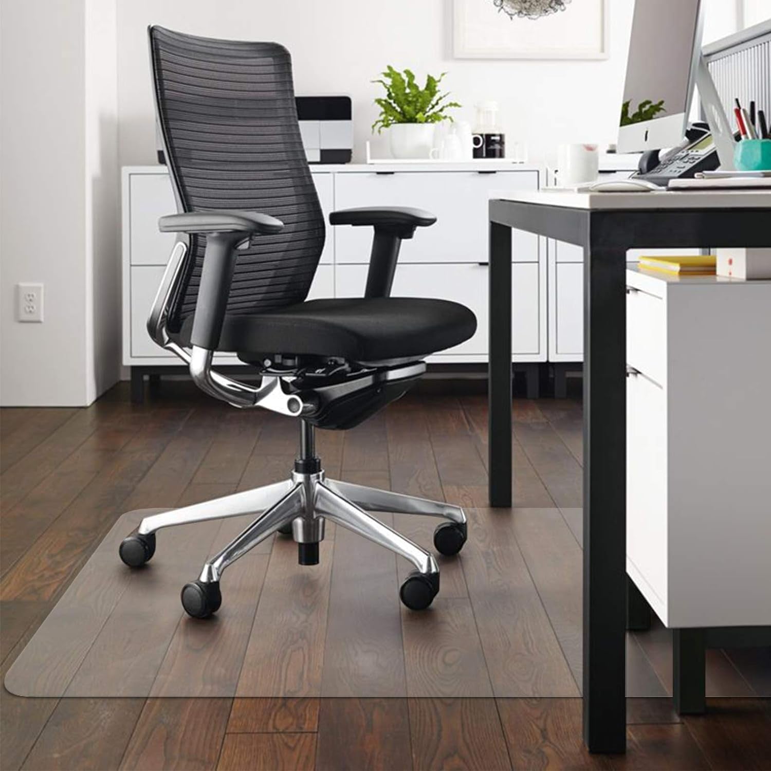 Office Chair Floor Mat for Hardwood - Clear, Easy Glide and Protection - Plastic - 30" X 48"