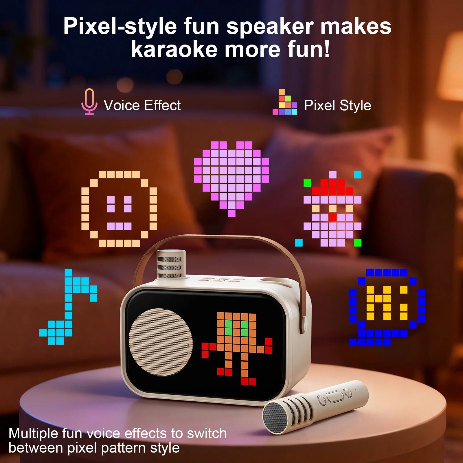 Karaoke Machine for Kids, Kids Karaoke Machine, 15+ Animation Modes, Kids Toy Gift