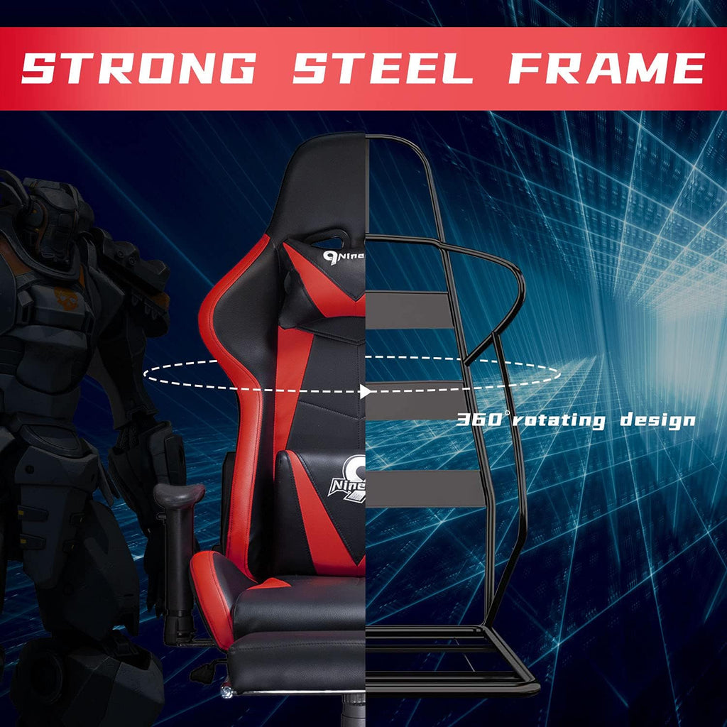 Gaming Chair, High Back Ergonomic Office Chair Computer Chair for Teens, Desk Chair with Adjustable Swivel Task Chair for Adults with Headrest and Lumbar Support Red…