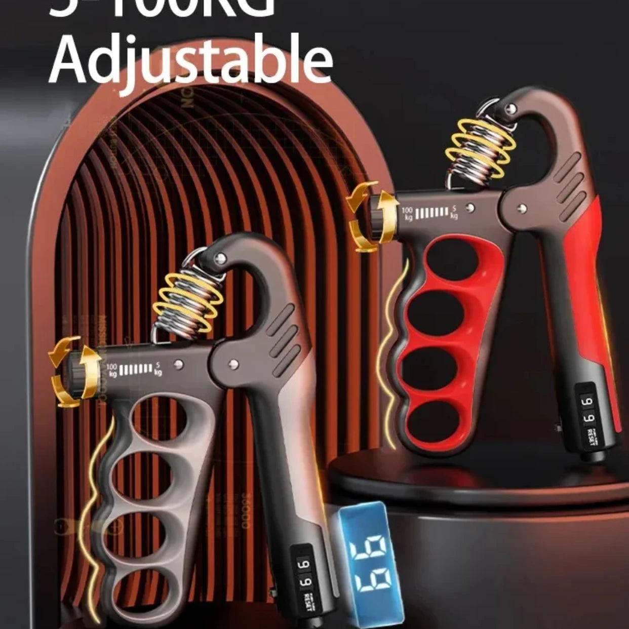 Adjustable Hand Grip Strengthener with Counter