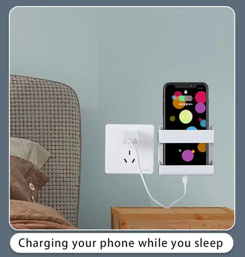 Wall-Mounted Storage Box with Phone Holder