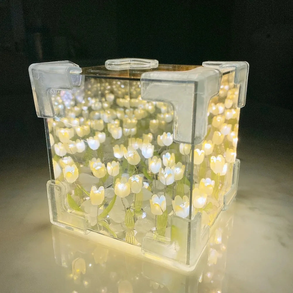 DIY Tulip Mirror Cube Night Light