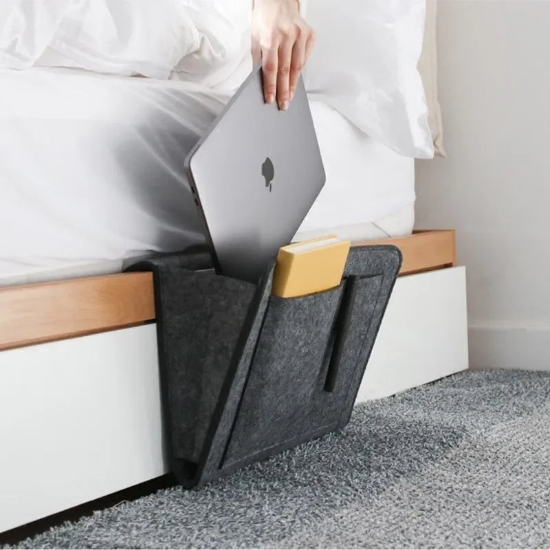 Wall-Mounted Felt Bedside Storage Organizer