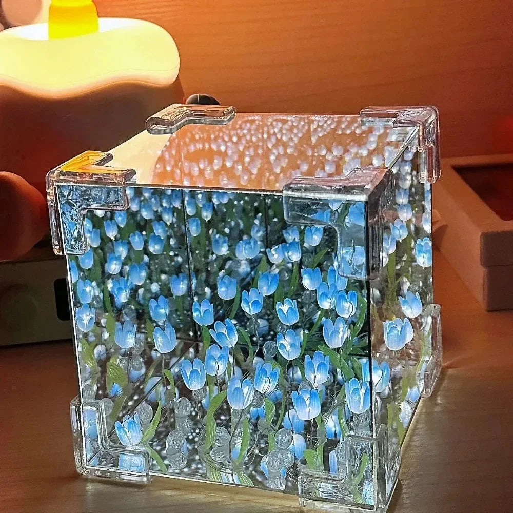 DIY Tulip Mirror Cube Night Light