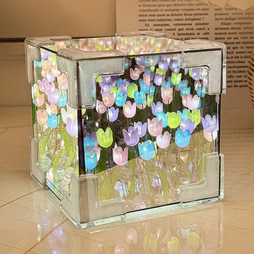 DIY Tulip Mirror Cube Night Light