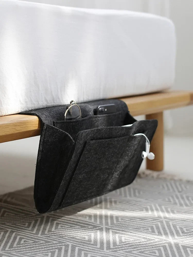 Wall-Mounted Felt Bedside Storage Organizer