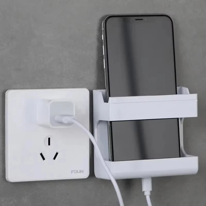 Wall-Mounted Storage Box with Phone Holder