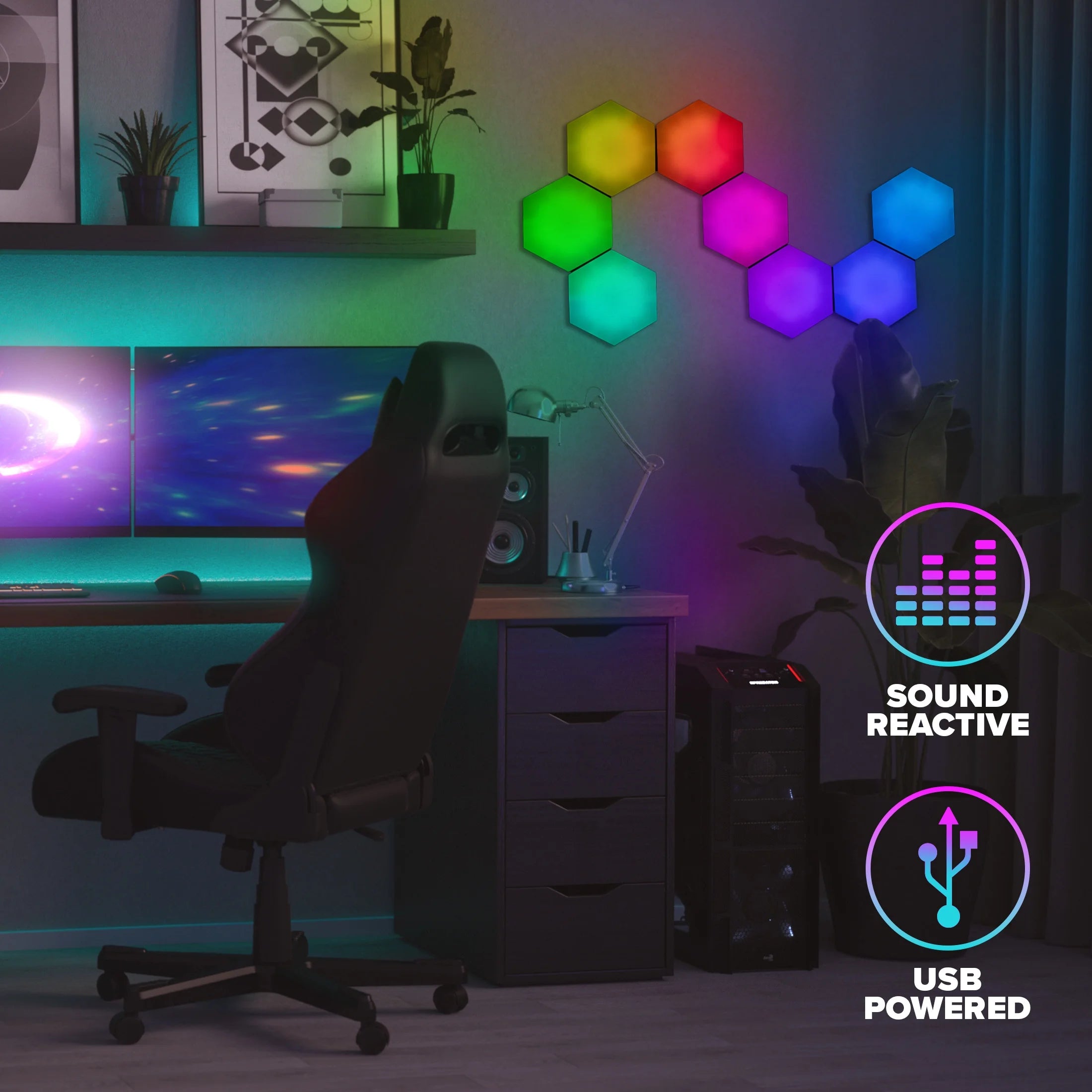 RGBIC Hexagon Lights 8 Count